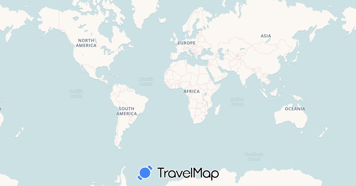 TravelMap itinerary: driving in Australia, China, Indonesia, Lebanon, Philippines, United States (Asia, North America, Oceania)